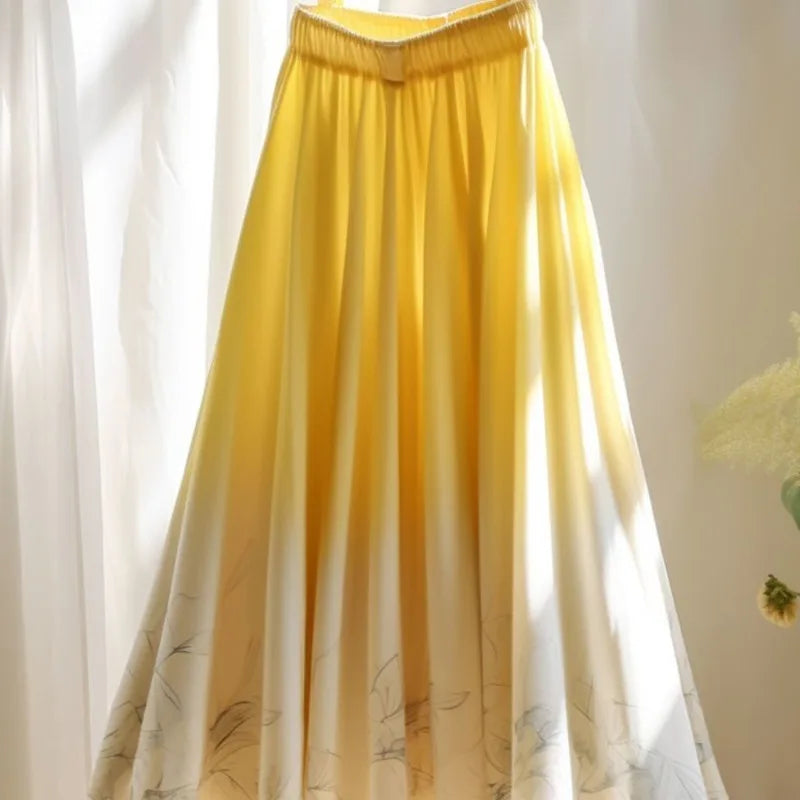 High-Waist Loose Mid-Length Skirt