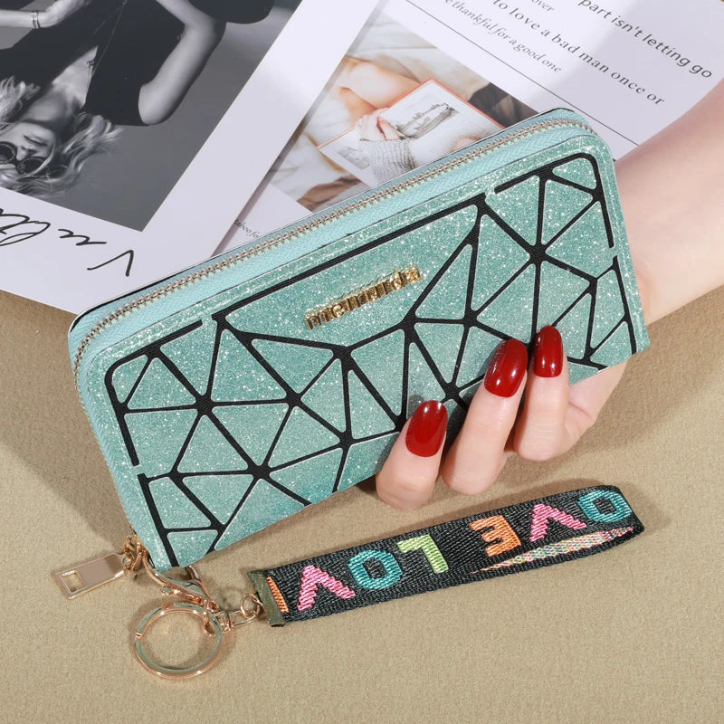 Porte-cartes à fermeture éclair Pochettes en cuir PU