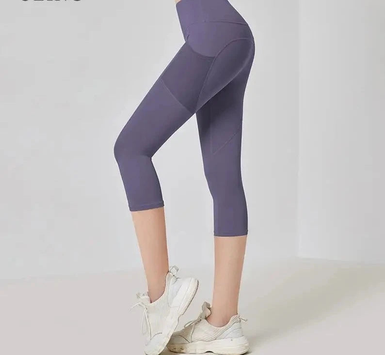 High Waist Cropped Yoga Leggings