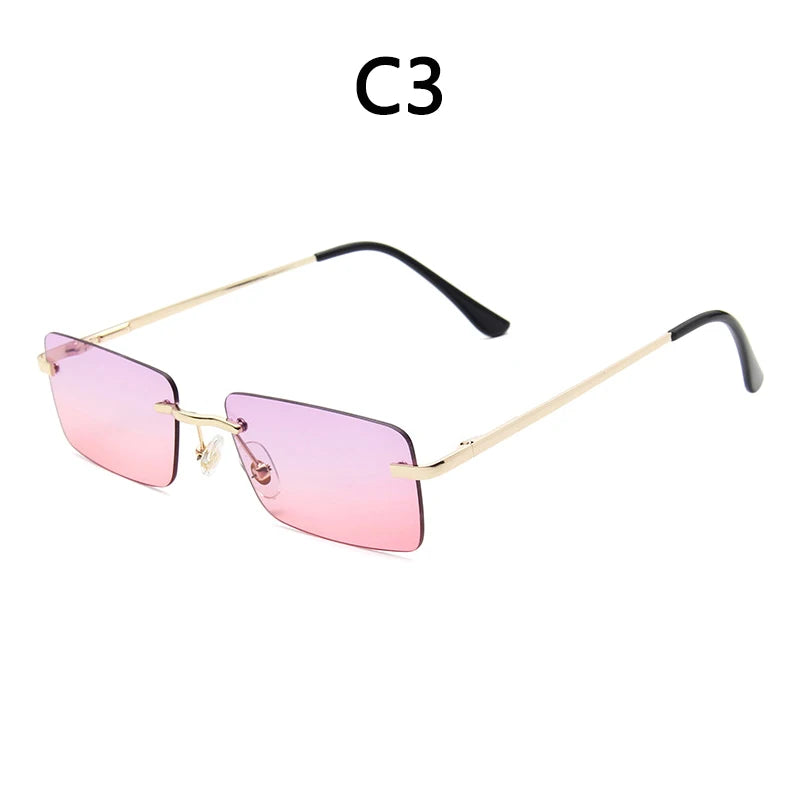 Randlose quadratische Sonnenbrille für Damen