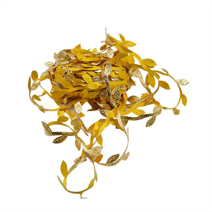 Couronne artificielle DIY faite à la main en feuilles de soie vertes