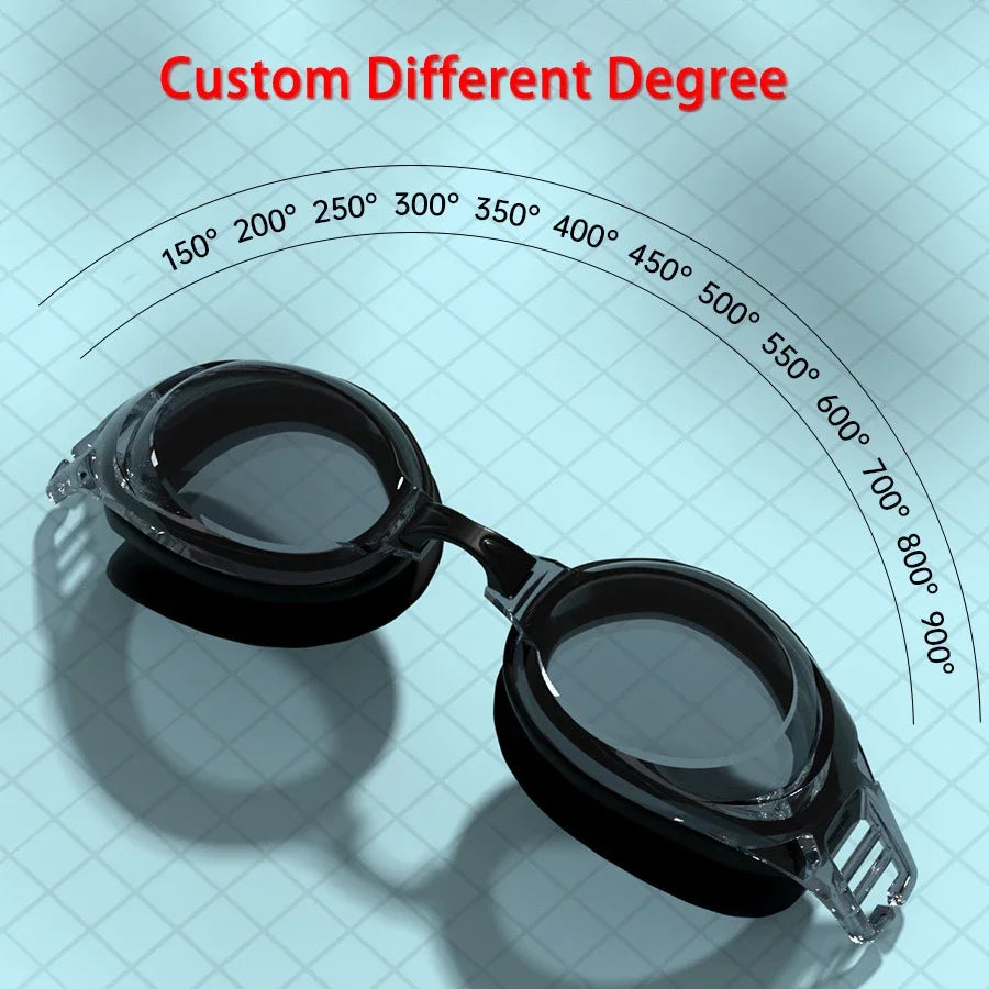 Silicone Waterproof Anti Fog Diopter Swimming Goggles