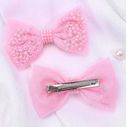 Korean Children's Net Yarn Bow Hair Clip