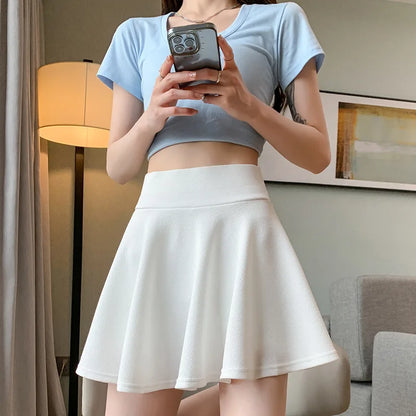 Korean Style High Waist Pleated Mini Skirt