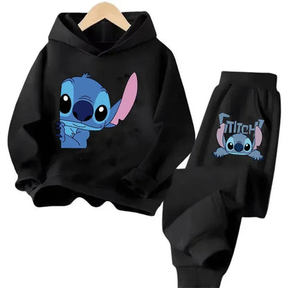 Kid's Stitch Anime Casual Hoodies Set