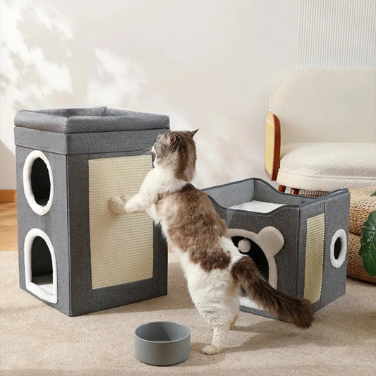 Foldable Double-Layered Large Cat Bed