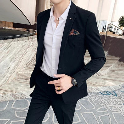 Men's Pure Leisure Plus Size Casual Suit Set