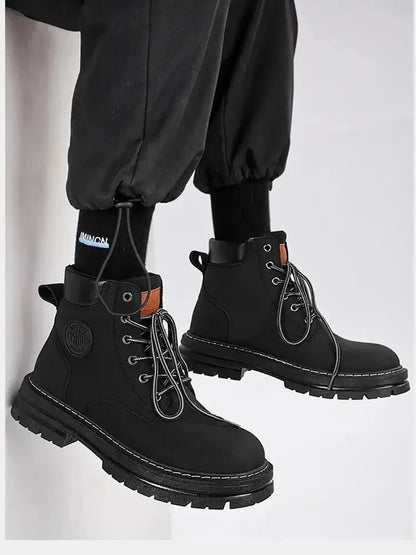 Men's Retro High Leather Work Boots