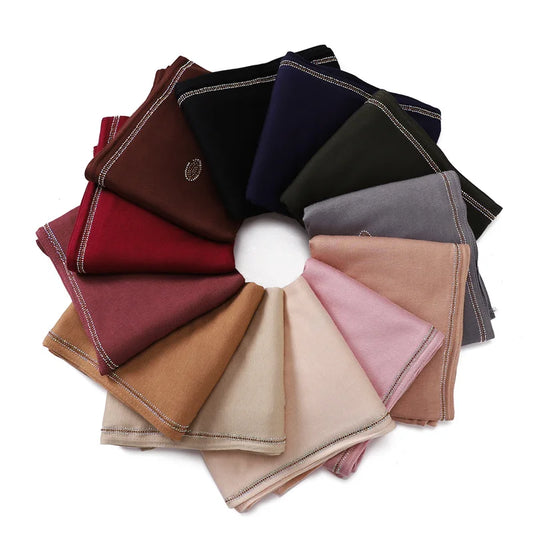 Écharpe d'été brodée ovale en coton pour dame