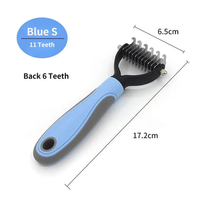 Brosse coupe-noeud double face en fourrure pour animaux de compagnie