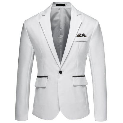 Blazer de costume d'affaires formel à boutons simples pour hommes