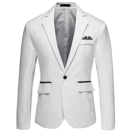 Blazer de costume d'affaires formel à boutons simples pour hommes