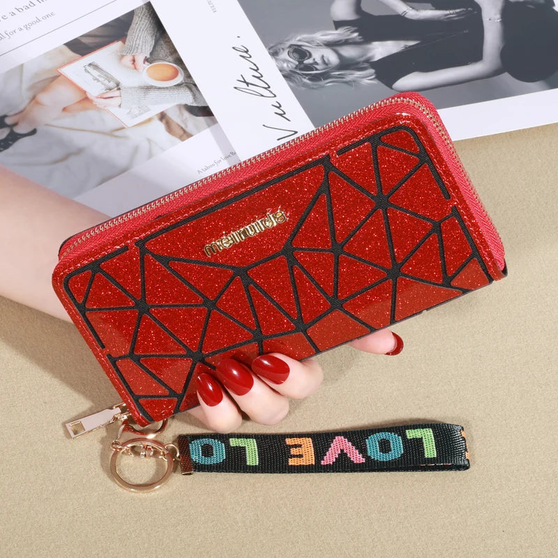 Porte-cartes à fermeture éclair Pochettes en cuir PU