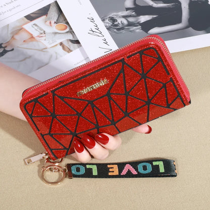 Porte-cartes à fermeture éclair Pochettes en cuir PU