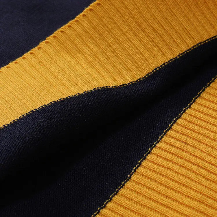 New Trendy Striped Thick Knitwear Sweater