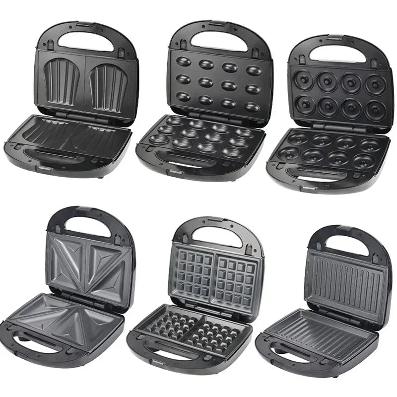 Electric Waffle Maker 6 In 1 Toaster Breakfast Machine