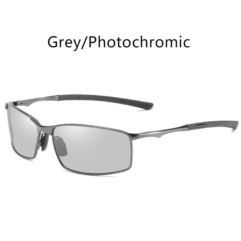 Metallene quadratische polarisierte photochrome Sonnenbrille 