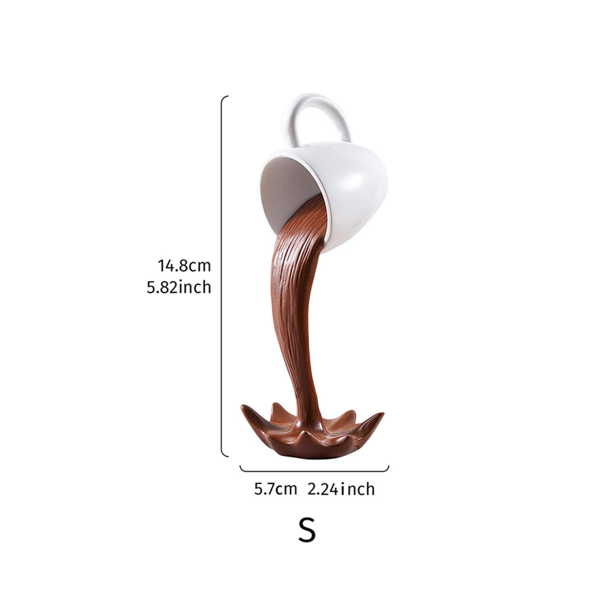 Floating Spilling Coffee Cup Sculpture Art