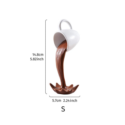 Floating Spilling Coffee Cup Sculpture Art