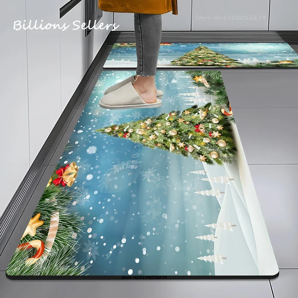 Christmas Themed Anti-Slip Kitchen & Home Floor Mats