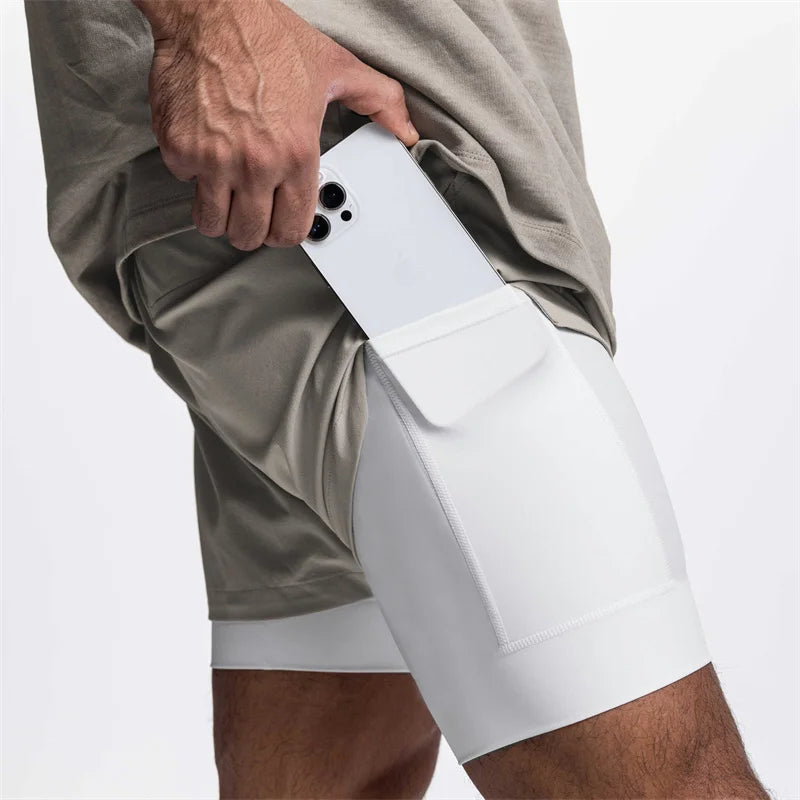 Summer Quick-Dry Double-Layer Gym Shorts for Men