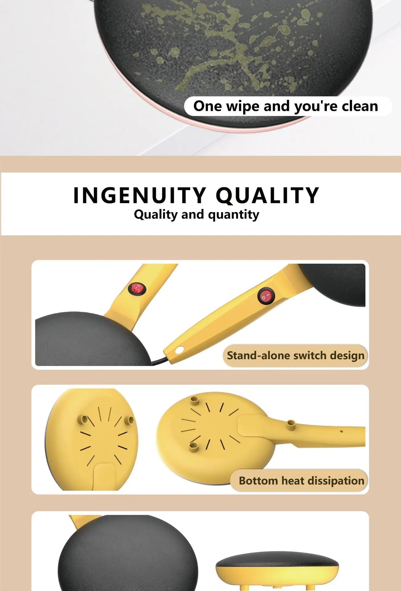 Non-stick Electric Pancake Crepe Baking Pan