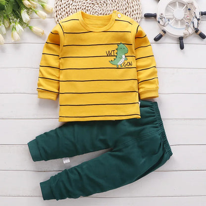 Kid's O-Neck cartoon casual Cotton Cloth set