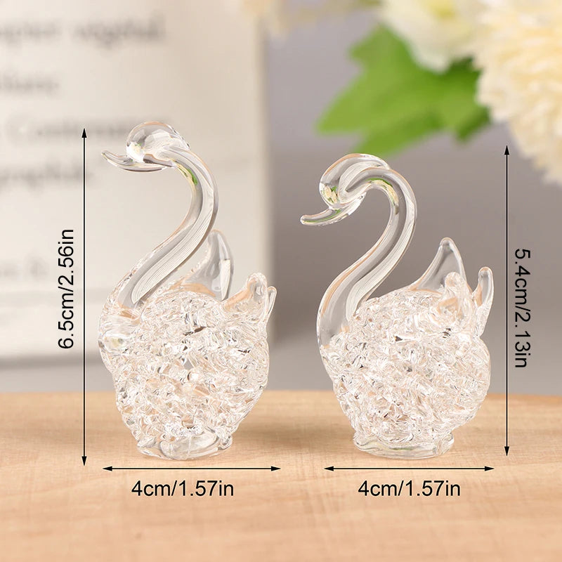 Crystal Swan figurine Glass Home Desk Decoration