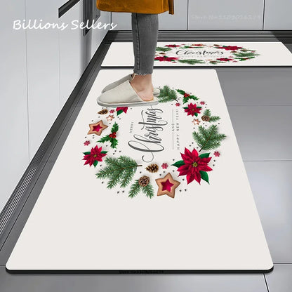 Christmas Themed Anti-Slip Kitchen & Home Floor Mats