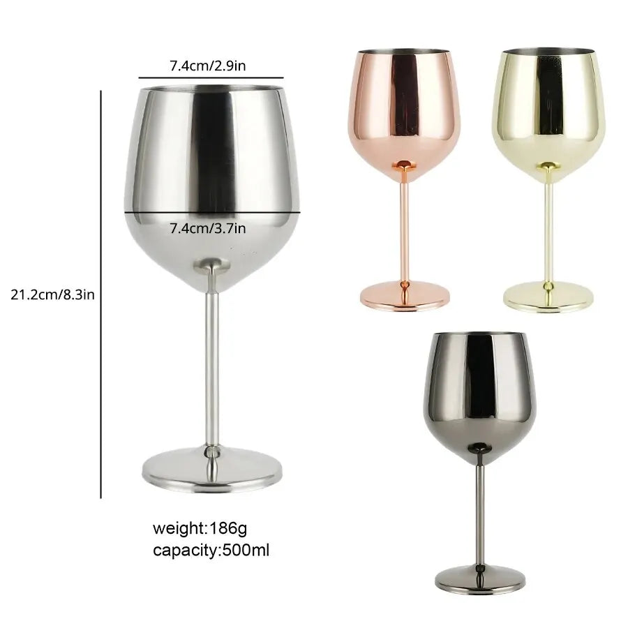 Verres à vin et à cocktails incassables en acier inoxydable