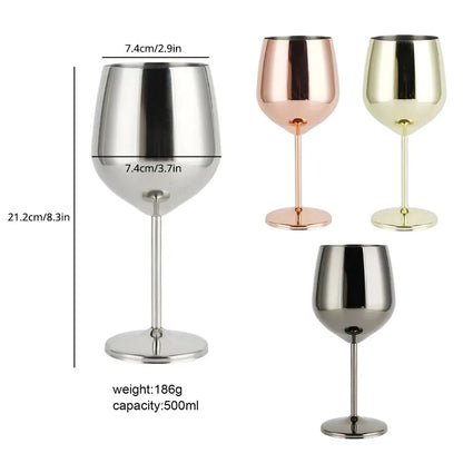 Verres à vin et à cocktails incassables en acier inoxydable