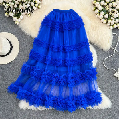 A-line High Waist Tulle Tutu Skirt