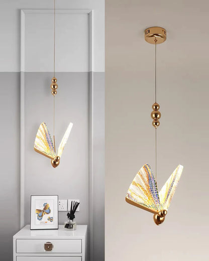 Lustre suspendu à LED papillon nordique