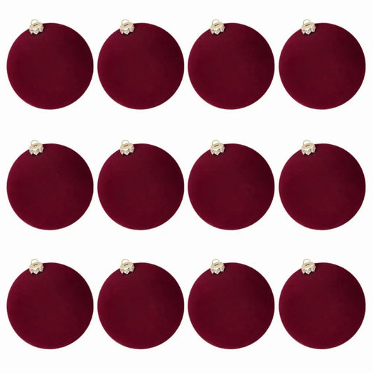 Christmas Xmas Decoration Velvet Pendant Tree Ball Set