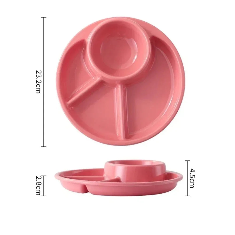 Round Divided Serving Tray Set