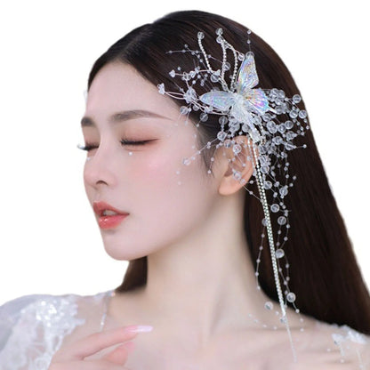 Women's Mermaid Pearl Butterfly Fairy Tassel Hair Clips