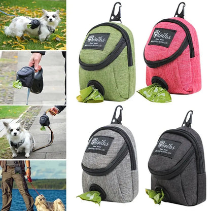 Sac de friandises portatif pour dressage de chiens avec distributeur