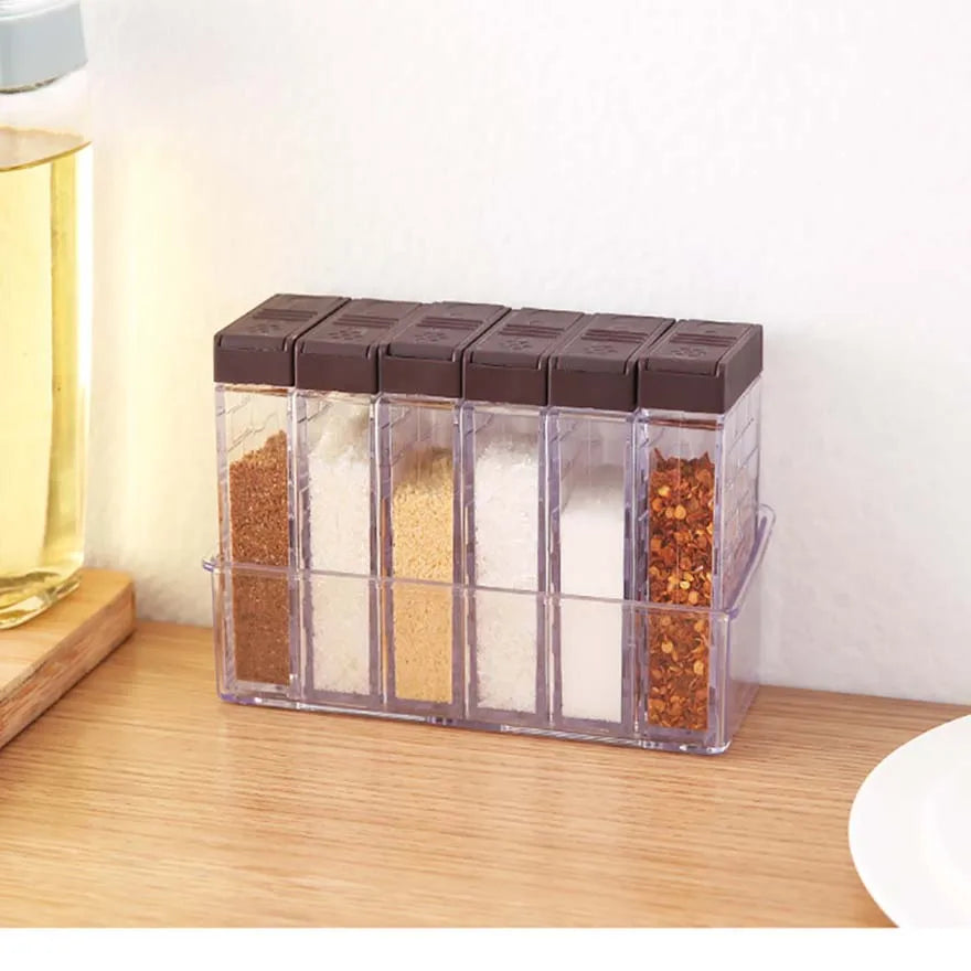 6-Piece Transparent Spice Seasoning Storage Set