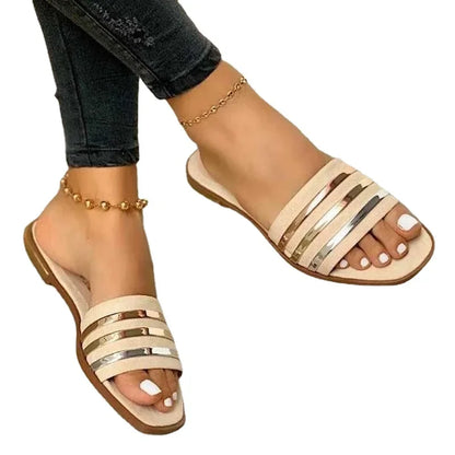 Women's Sequined Flat Sandals