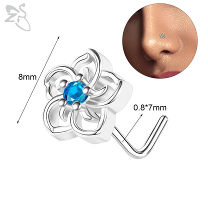 Anneaux de nez pendants en forme d'oeil de papillon pour femmes, 1 pièce