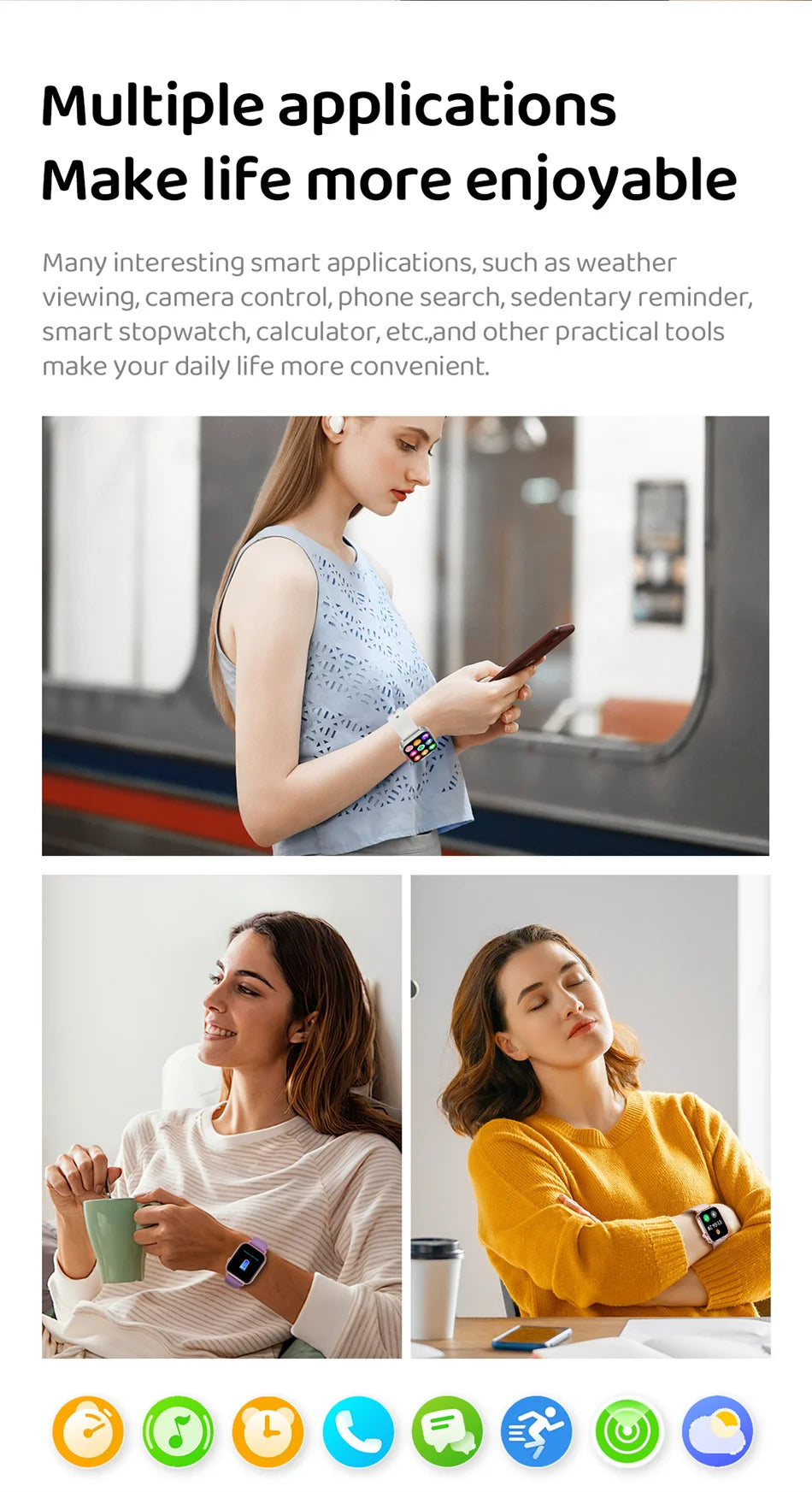 Unisex HD Touch Screen Sports Fitness Tracker Bluetooth Call Smartwatches