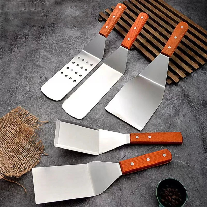 Non Stick Wooden Handle Pancake Beef Spatula Utensils