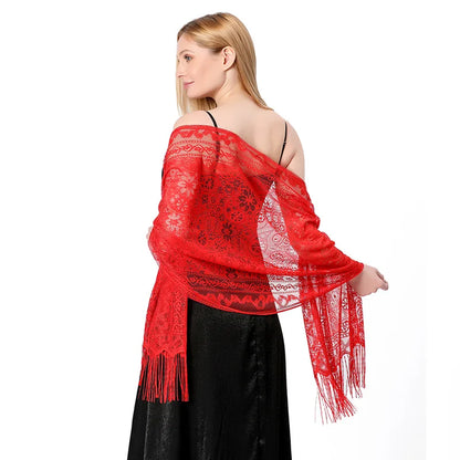 red chiffon scarf