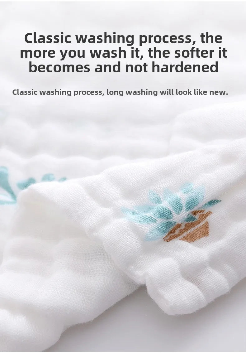 Serviette de bain tricotée en coton 6 couches pour bébé