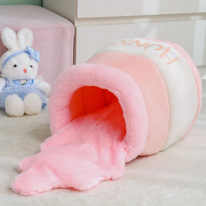 Honey Jar Shape Plush Cat Bed