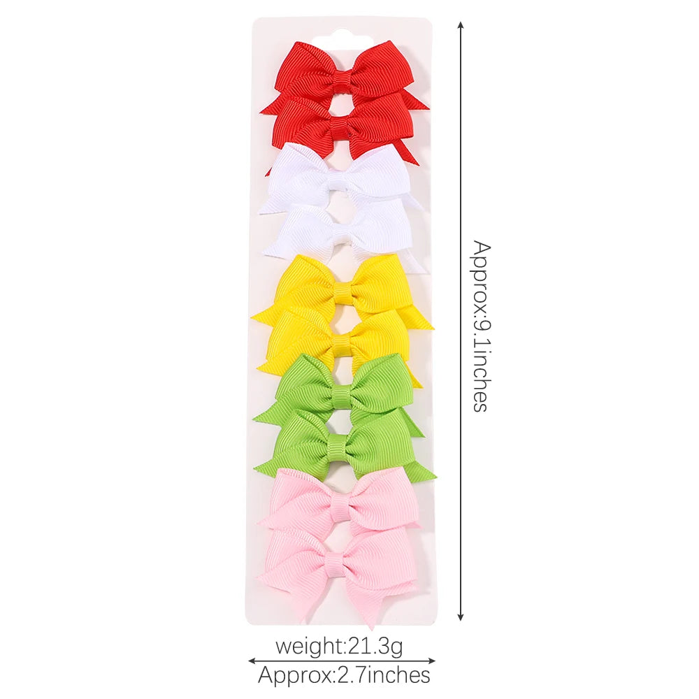 Baby Girls Handmade Ribbon Bowknot Hair Clips