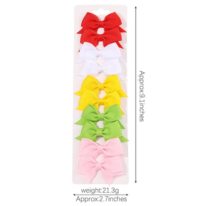 Baby Girls Handmade Ribbon Bowknot Hair Clips