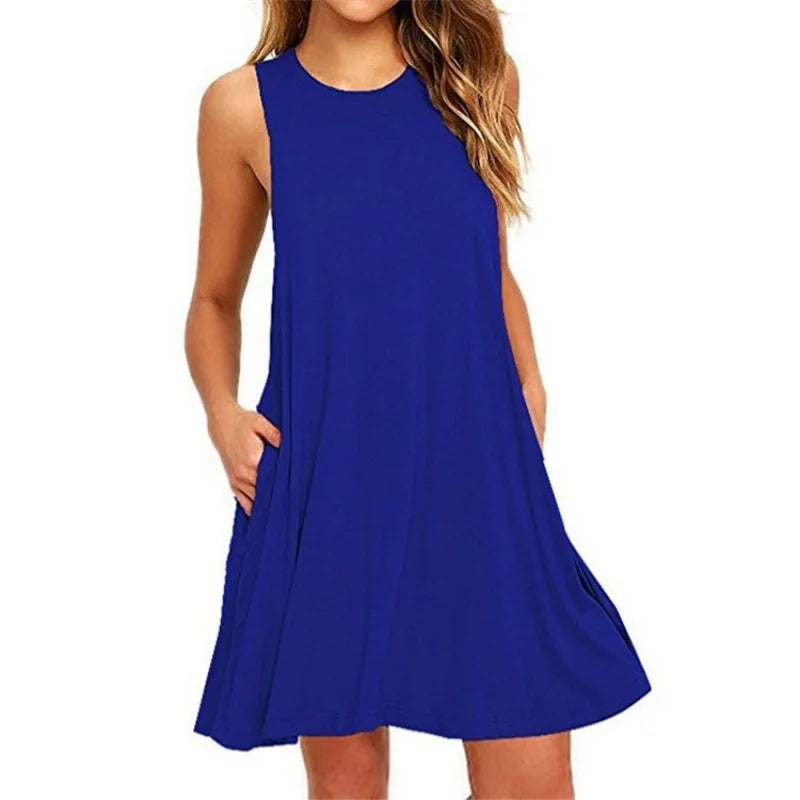 Summer Sleeveless Pleated Dress