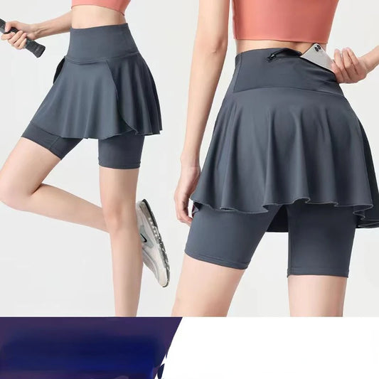 High Waist Pleated Fitness Skirt