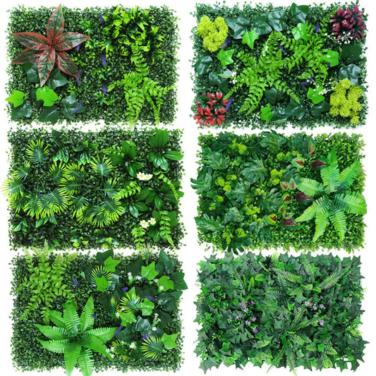 Panneau mural de plantes artificielles vertes luxuriantes